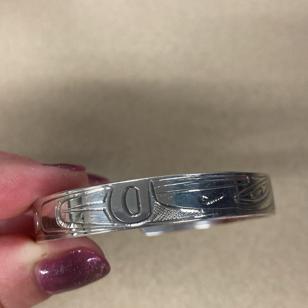 Native American Silver Bracelet-Raven